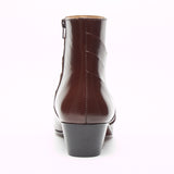 Mens Cuban Heel Leather Boots - 26288 Brown