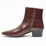 Mens Cuban Heel Leather Boots - 26490 Brown