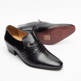 Mens Cuban Heel Leather Shoes - 26544 Black