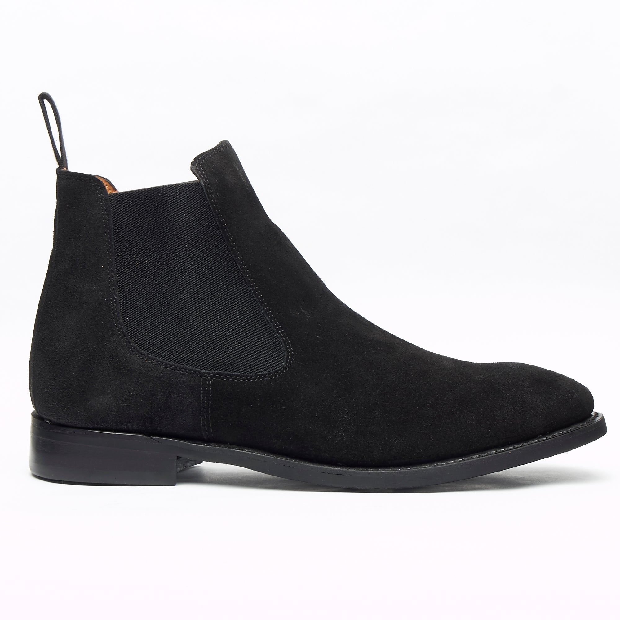 Mens Goodyear Welted Suede Chelsea Boots - 27817 Black