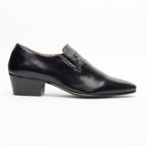 Mens Cuban Heel Leather Shoes - 29779 Black