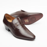 Mens Cuban Heel Leather Shoes - 29779 Brown