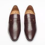 Mens Cuban Heel Leather Shoes - 29779 Brown