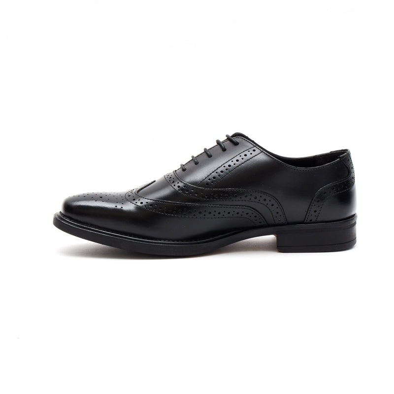 Lucini Men's Leather Brogue Shoes 30817 – Black