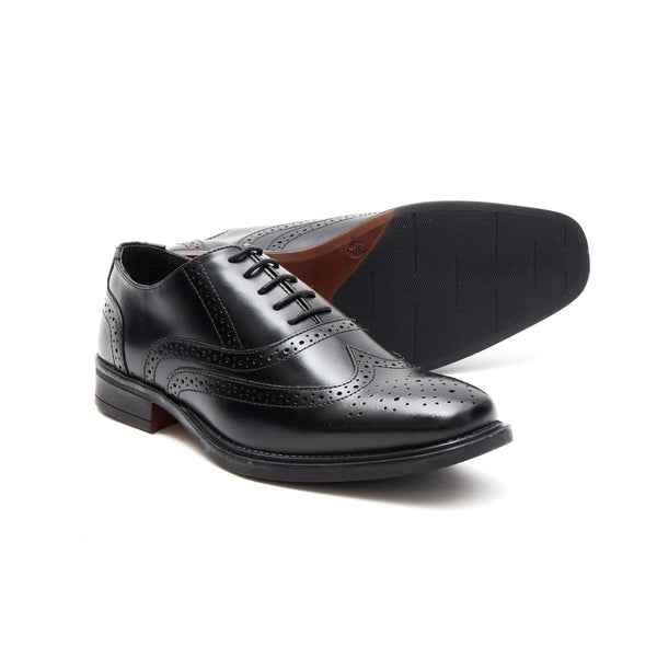 Lucini Men's Leather Brogue Shoes 30817 – Black