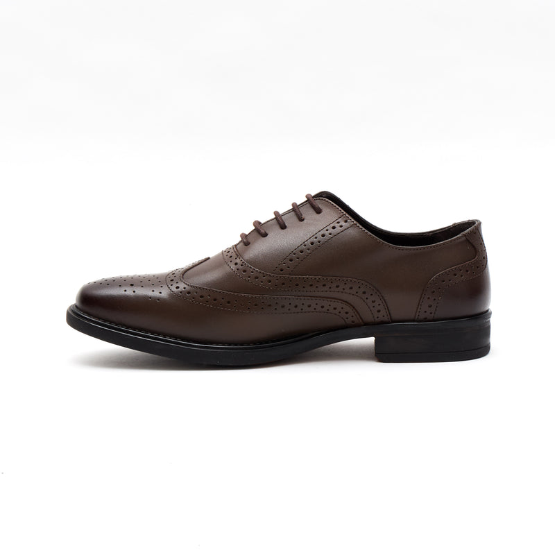 Lucini Men's Leather Brogue Shoes 30817 – Brown