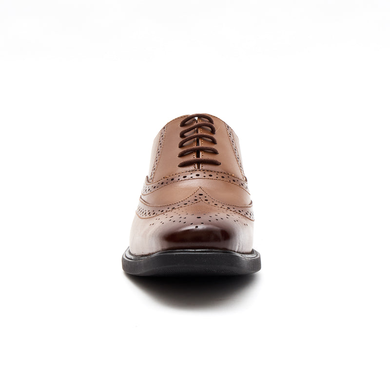 Lucini Men's Leather Brogue Shoes 30817 – Tan