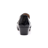 Mens Leather Cuban Heel Patent Shoes-33477 Black