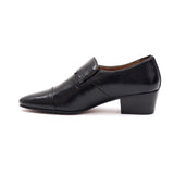 Mens Cuban Heel Leather Shoes - 33478 Black