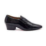 Mens Leather Cuban Heel Patent Shoes - 33478 Black