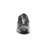 Mens Leather Cuban Heel Patent Shoes - 33478 Black