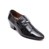 Mens Leather Cuban Heel Patent Shoes - 33478 Black