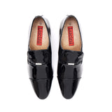 Mens Leather Cuban Heel Patent Shoes - 33478 Black