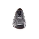 Mens Cuban Heel Leather Shoes- 33483 Black