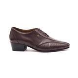 Mens Cuban Heel Leather Shoes- 33483 Brown
