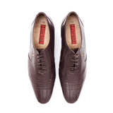 Mens Cuban Heel Leather Shoes- 33483 Brown