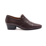 Mens Cuban Heel Leather Shoes- 34005 Brown