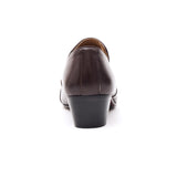 Mens Cuban Heel Leather Shoes- 34005 Brown
