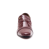 Mens Leather Cuban Heel Patent Shoes - 34005 Burgundy