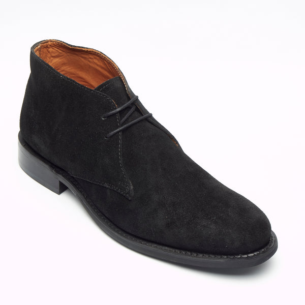 Mens Goodyear Welted Suede Lace Up Ankle Boots - 35515 Black