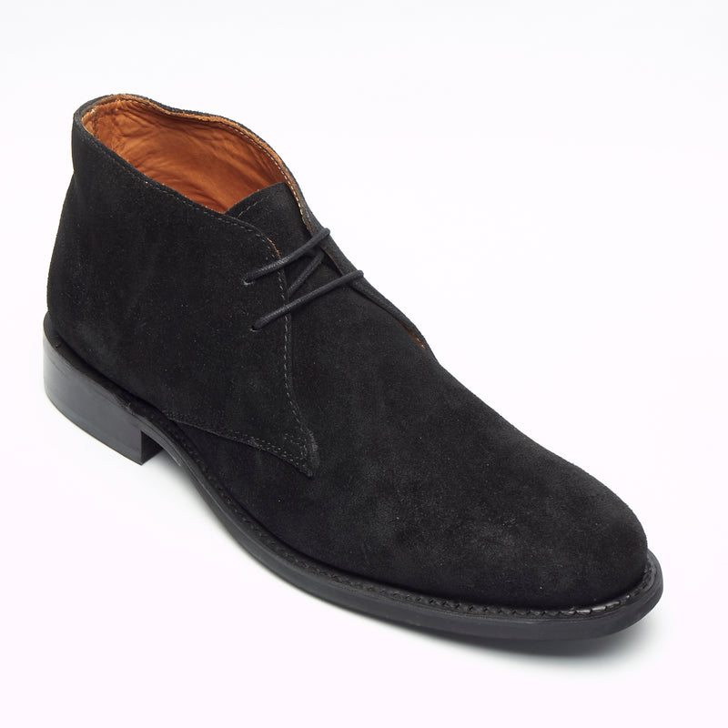 Mens Goodyear Welted Suede Lace Up Ankle Boots - 35515 Black