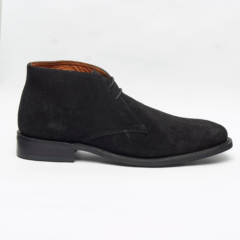Mens Goodyear Welted Suede Lace Up Ankle Boots - 35515 Black