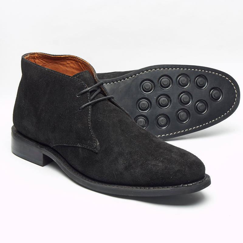 Mens Goodyear Welted Suede Lace Up Ankle Boots - 35515 Black