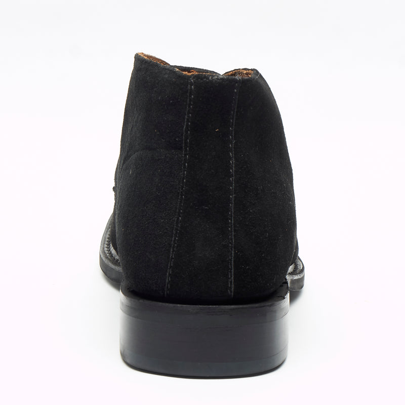 Mens Goodyear Welted Suede Lace Up Ankle Boots - 35515 Black