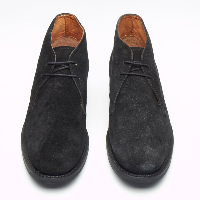 Mens Goodyear Welted Suede Lace Up Ankle Boots - 35515 Black