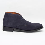 Mens Goodyear Welted Suede Lace Up Ankle Boots - 35515 Navy Blue