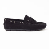 Mens Suede Casual Slip On Shoes - 4611-L_Black