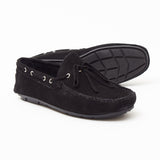 Mens Suede Casual Slip On Shoes - 4611-L_Black