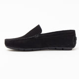 Mens Suede Casual Slip On Shoes - 4611-P_Black