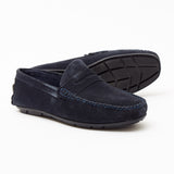 Mens Suede Casual Slip On Shoes - 4611-S_Navyblue