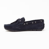 Mens Suede Casual Slip On Shoes - 4611-L_Navyblue