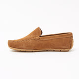 Mens Suede Casual Slip On Shoes - 4611-P_Tan