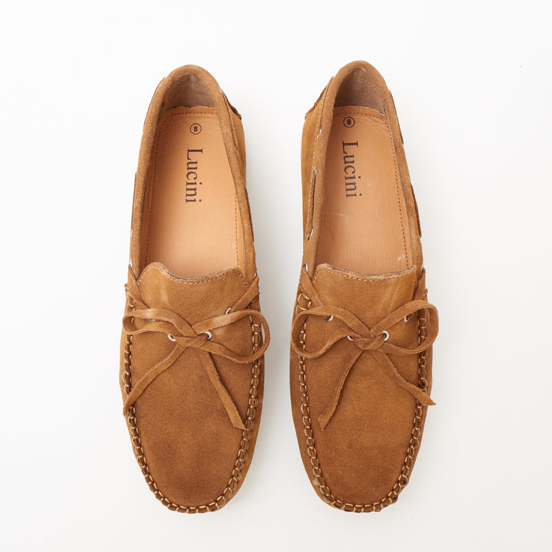 Mens Suede Casual Slip On Shoes - 4611-L_Tan