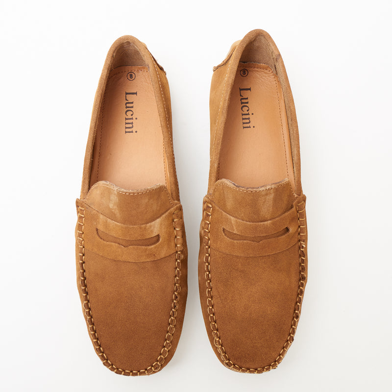 Lucini Men's Suede Casual Slip On Shoes - 4611-S_Tan