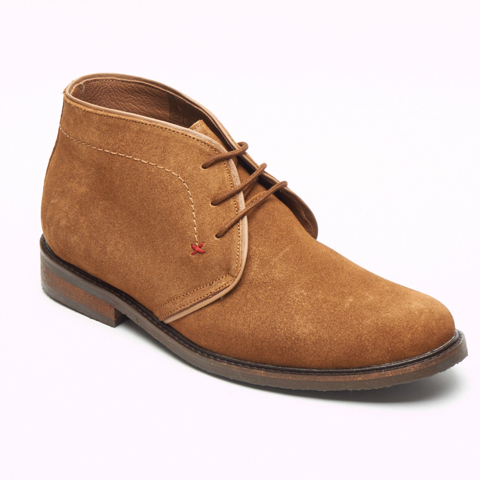 Mens Suede Desert Boots - SF-5151 Cognac Tan