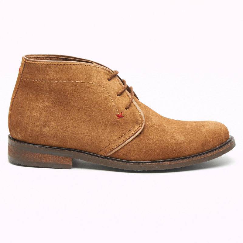 Mens Suede Desert Boots - SF-5151 Cognac Tan