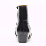 Mens Cuban Heel Leather Boots - 6006 Black