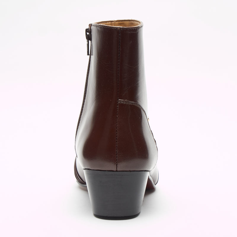 Lucini Men’s Leather Cuban Heel Boot – 6006 Brown