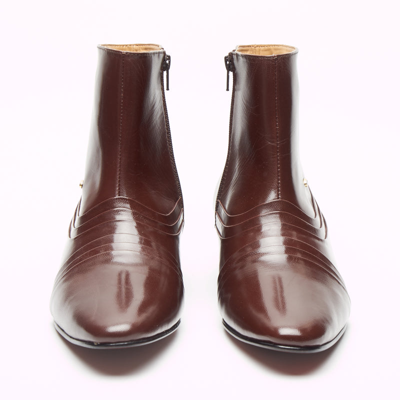 Lucini Men’s Leather Cuban Heel Boot – 6006 Brown