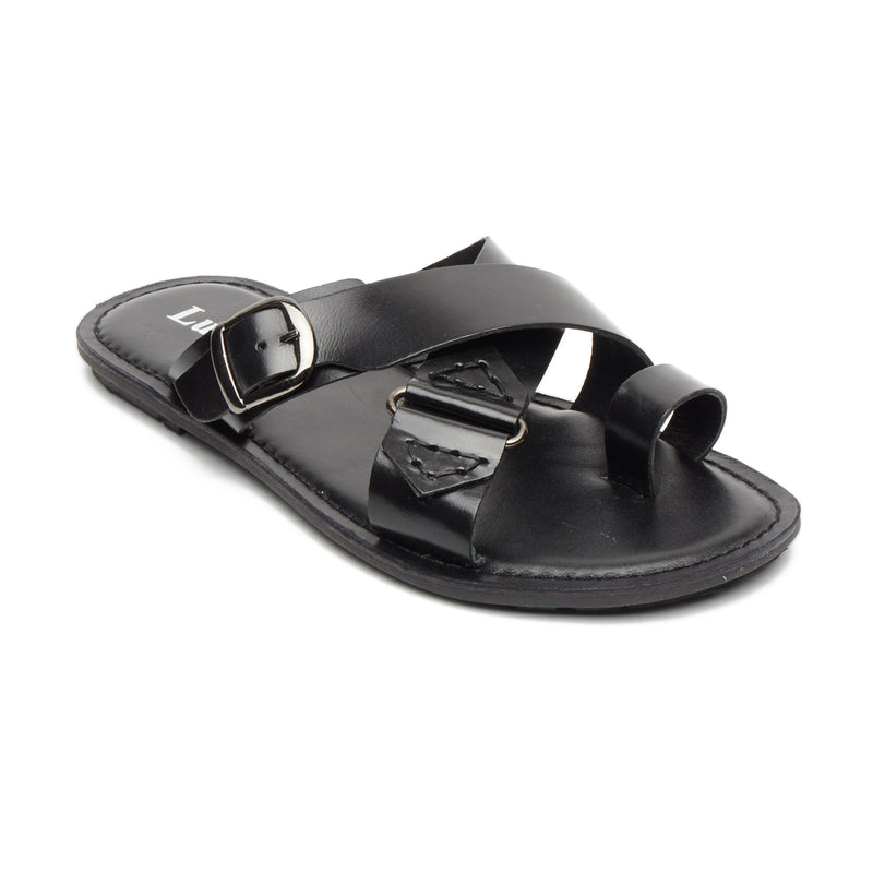 Lucini Men's Casual Walking Genuine Leather Sandals | 61246 | Black & Brown