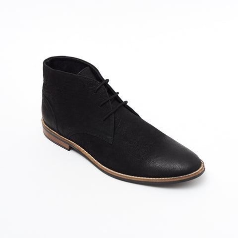 Mens Nubuck  Ankle Boots - 30371 Black