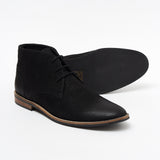 Mens Nubuck  Ankle Boots - 30371 Black