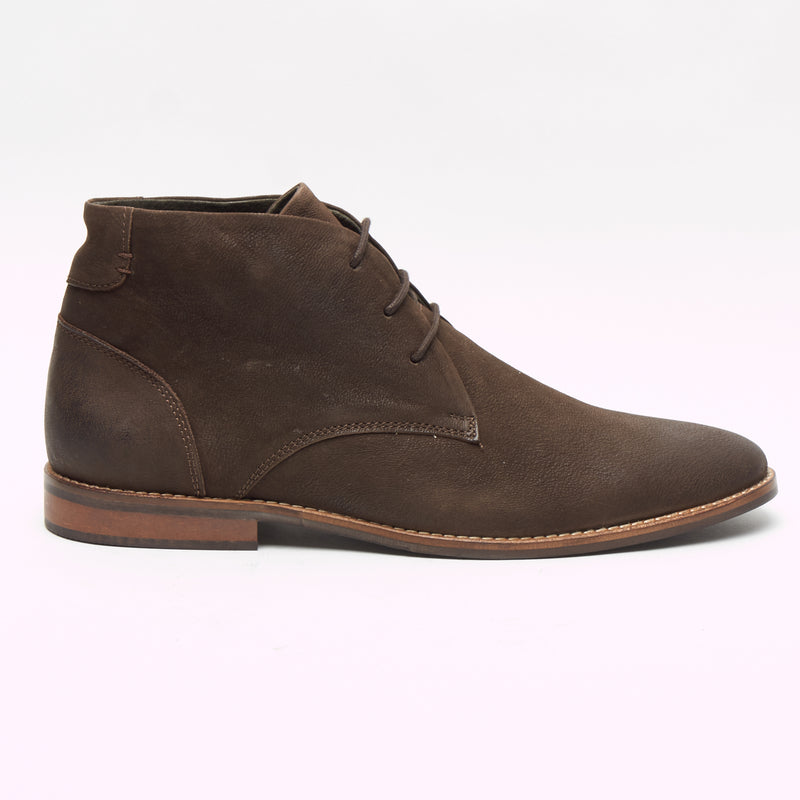 Mens Nubuck  Ankle Boots - 30371 Brown