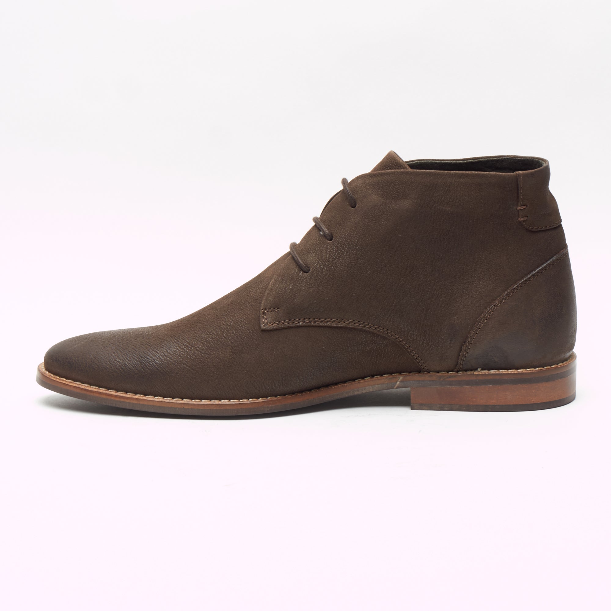 Mens Nubuck  Ankle Boots - 30371 Brown