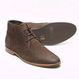 Mens Nubuck  Ankle Boots - 30371 Brown