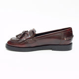 Ladies Flat Heel Loafer Shoes - R0830-1_Oxblood